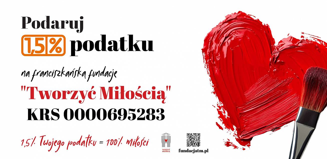 Grafika Przekaż 1,5% podatku na Fundację „Tworzyć Miłością”